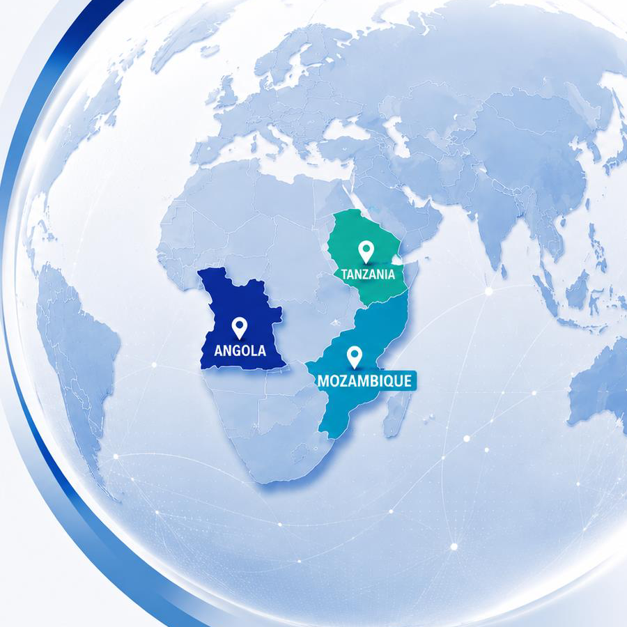 Brithol Michcoma operational footprint across Angola, Mozambique and Tanzania